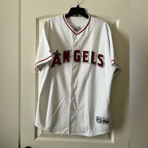 Los Angeles Angels Size XL Majestic Cool‎ Base Jersey White MLB Baseball Red